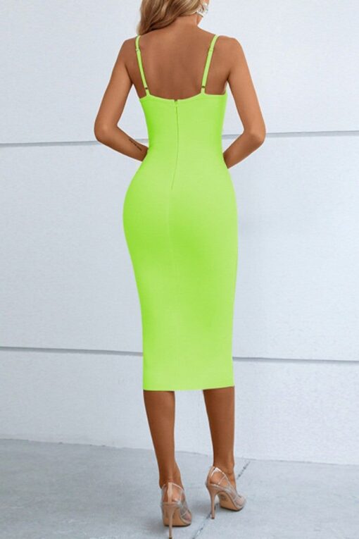 Sexy Casual Solid Backless Spaghetti Strap One Step Skirt Dresses - Image 7