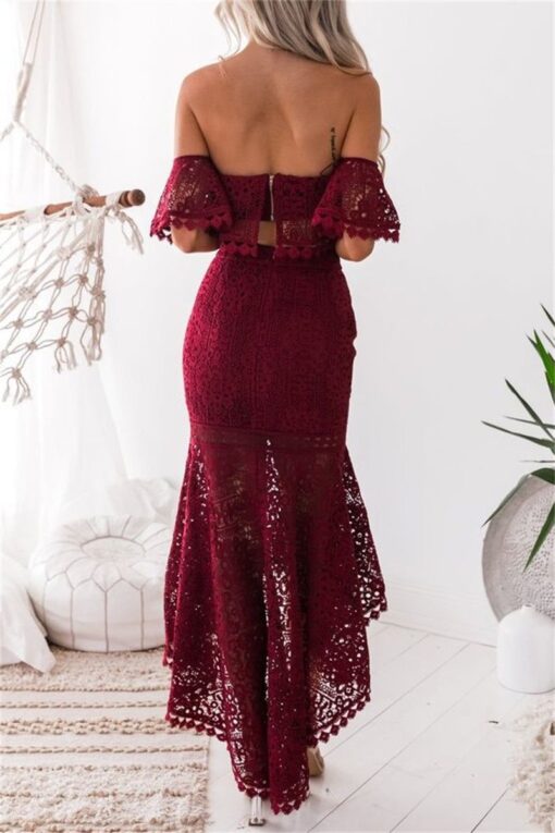 Sexy Casual Solid Patchwork Backless Off the Shoulder Sleeveless Two Pieces - Image 7