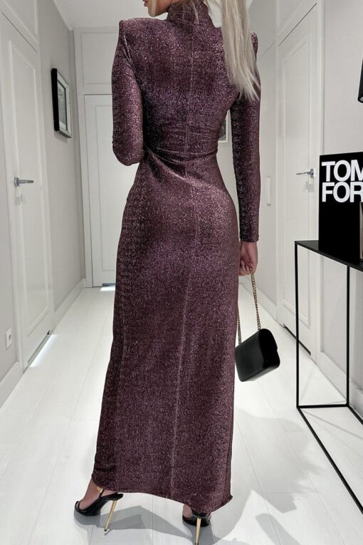 Sexy Elegant Solid Solid Color Half A Turtleneck Sheath Dresses - Image 6