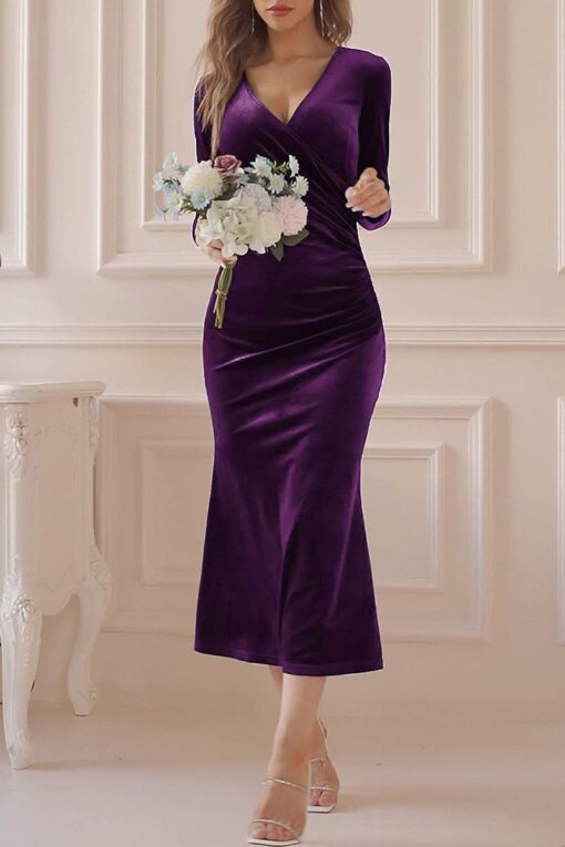 Sweet Elegant Solid Solid Color V Neck Evening Dress Dresses - Image 4