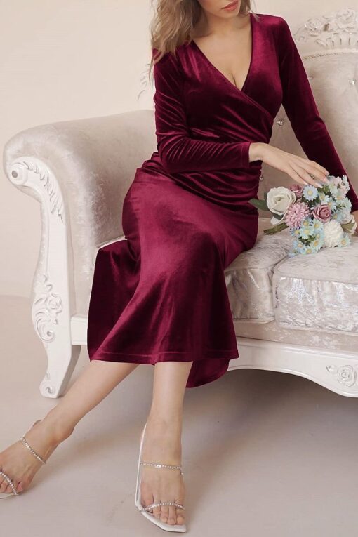 Sweet Elegant Solid Solid Color V Neck Evening Dress Dresses - Image 6