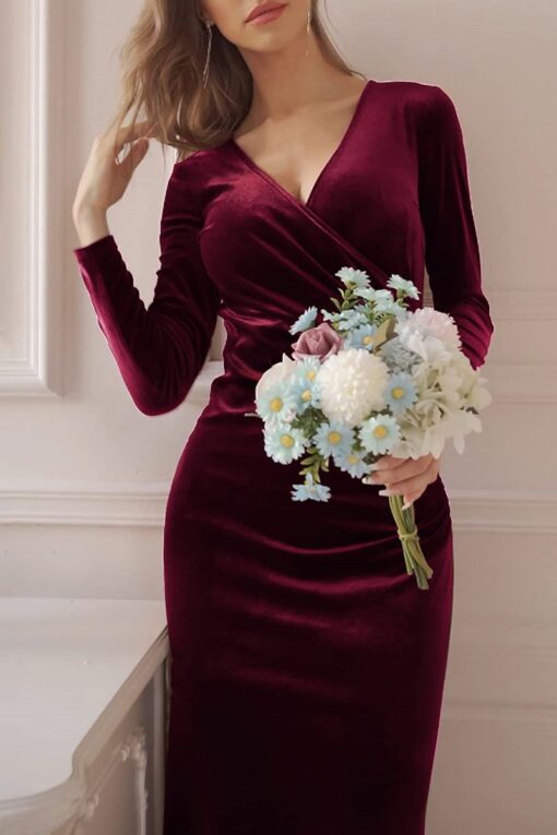 Sweet Elegant Solid Solid Color V Neck Evening Dress Dresses - Image 7