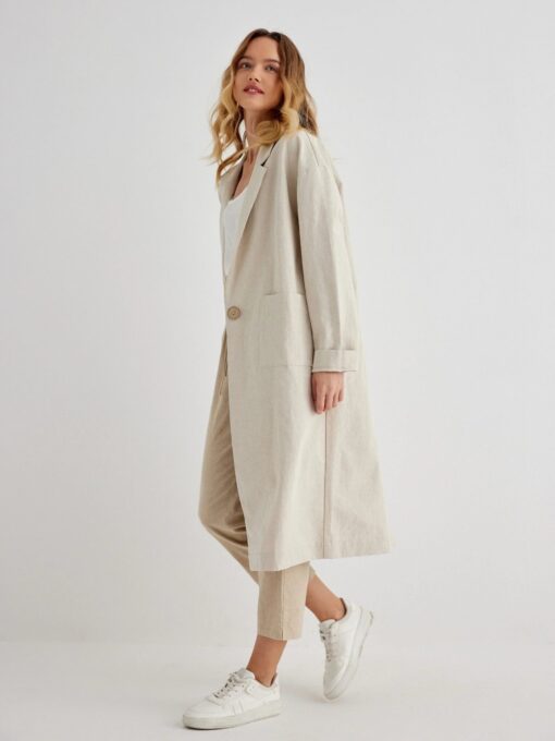 Lola Oversized Fit Notched Lapel Day Coat - Image 3